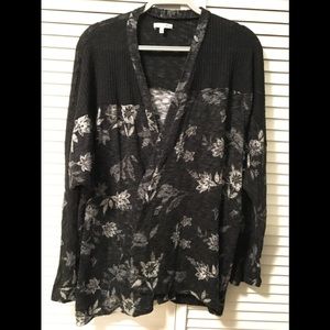 Maurices -Floral burn out open cardigan. XXL